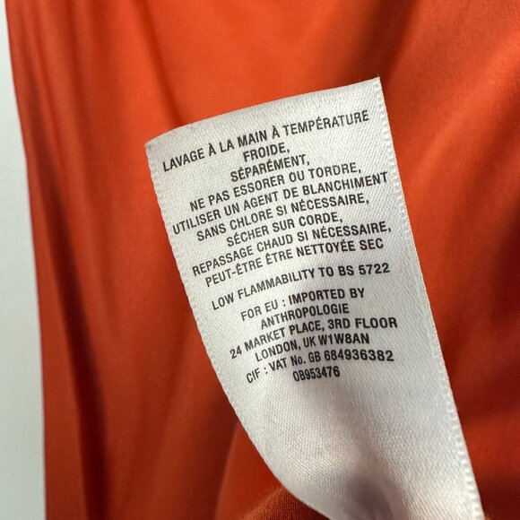 Anthropologie Elyse Sleeveless Bias Midi Slip Dress Orange XSP Petite XS - Picture 9 of 10